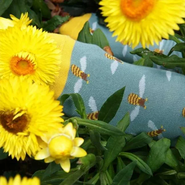 Chaussettes motif Abeilles en coton bio - pointures 19 à 42 - Fräulein Prusselise