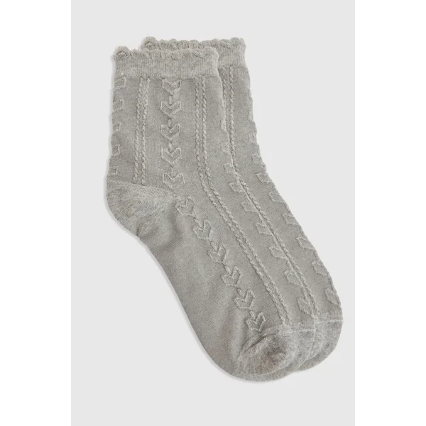 Chaussettes Tricotées Ajourées À Bord Festonné