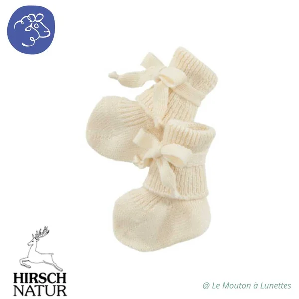 Chaussons bébé en pure laine bio - HIRSCH NATUR
