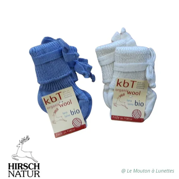 Chaussons bébé en pure laine bio - HIRSCH NATUR