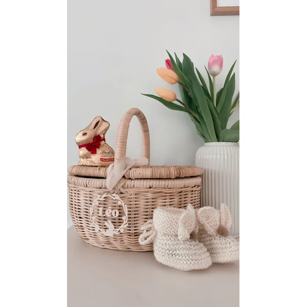 Chaussons Lapins Tricotés à la Main – Édition Limitée Pâques