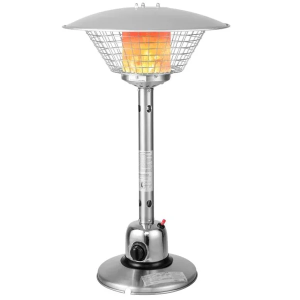 Cheminée de Table au Gaz Propane de 4000W Chauffage Extérieur Portable Protection Contre Basculement et Surchauffe avec 2 Réglages de Chaleur