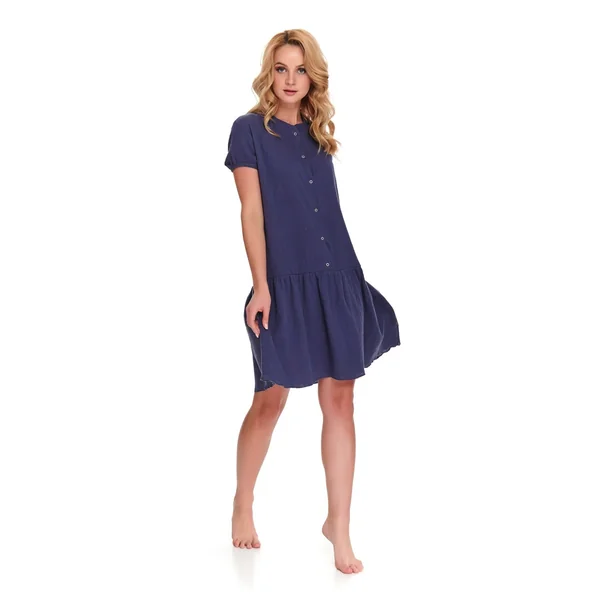 Chemise de grossesse et allaitement en gaze de coton oeko-tex - Marine/Prune - Reste Taille S