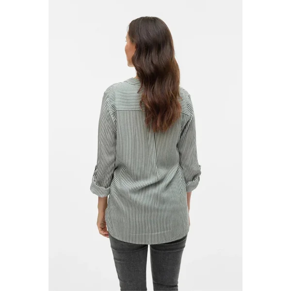 Chemise de grossesse et d'allaitement - rayée kaki