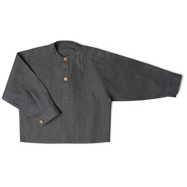 Chemise légère en lin col boutonné "Otis" - Matona - Fin de série