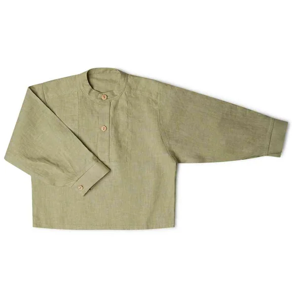 Chemise légère en lin col boutonné "Otis" - Matona - Fin de série