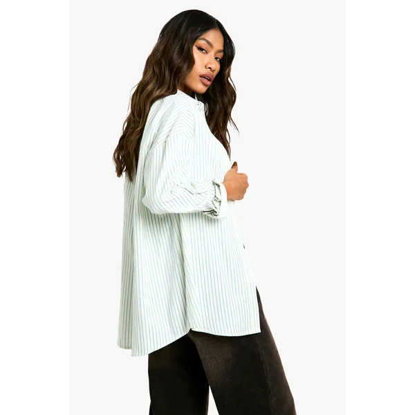 Chemise oversize à fines rayures