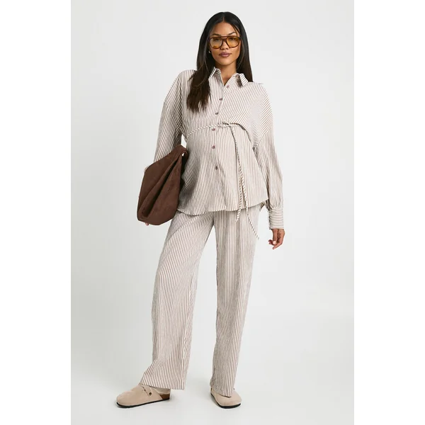 Chemise rayée de maternité à nouer à la taille