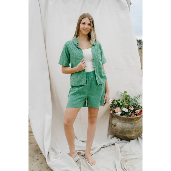 Chemise SANDRINE - vert broderie