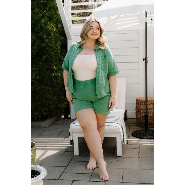 Chemise SANDRINE - vert broderie