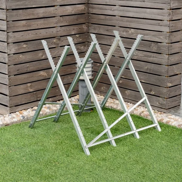 Chevalet de Sciage Pliable en Acier Charge 100KG Tréteau Portable avec Dents de Scie à Encoches pour Découpe Support de Coupe Tréteau de Sciage Léger