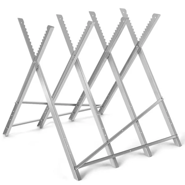 Chevalet de Sciage Pliable en Acier Charge 100KG Tréteau Portable avec Dents de Scie à Encoches pour Découpe Support de Coupe Tréteau de Sciage Léger