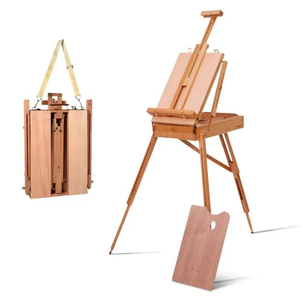 Chevalet Réglable Trépied avec Tiroir Chevalet Professionnel Multifonction pour Peindre Dessiner en Bois de Hêtre Hauteur Réglable 71 x 114 x 180 cm