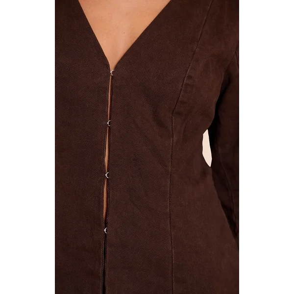 Chocolat Blazer En Denim À Manches Cocon