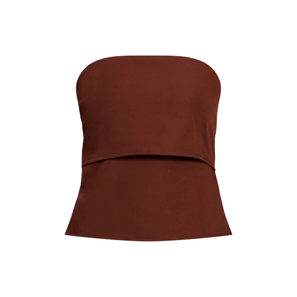 Chocolat Caraco Fluide En Satin Texturé
