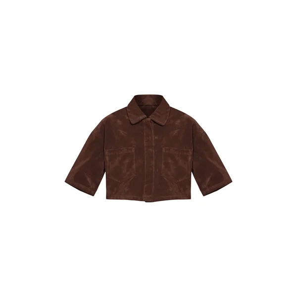 Chocolat Chemise Courte Oversize En Synthétique