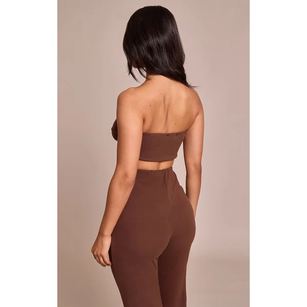 Chocolat Haut Bandeau Petite Ultra-doux À Détail Torsadé Devant