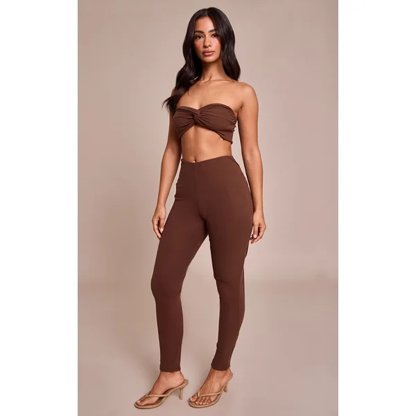 Chocolat Haut Bandeau Petite Ultra-doux À Détail Torsadé Devant