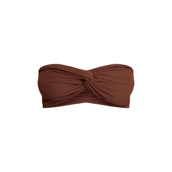 Chocolat Haut Bandeau Petite Ultra-doux À Détail Torsadé Devant