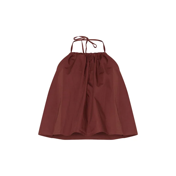 Chocolat Haut Popeline Dos Nu Col Licou Ensemble Coordonné