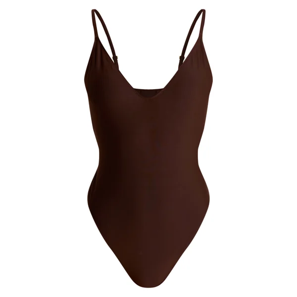 Chocolat Maillot De Bain Échancré Basique