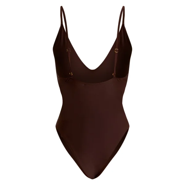 Chocolat Maillot De Bain Échancré Basique
