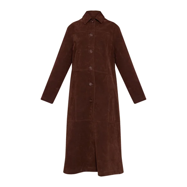 Chocolat Manteau Long En Synthétique À Boutons