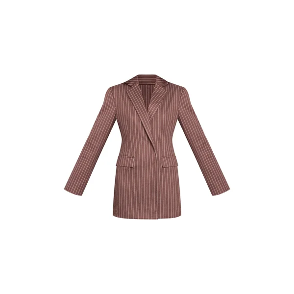 Chocolat Robe Blazer À Rayures Fines Et Manches Longues En Tissu Brossé