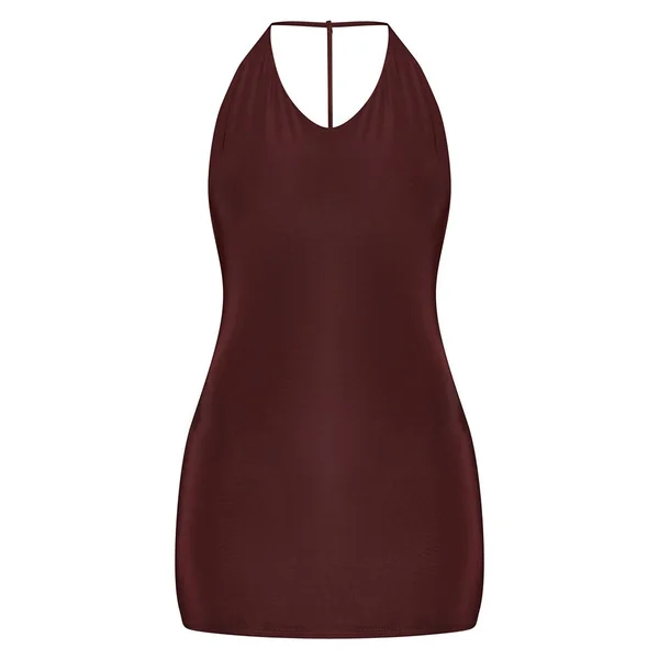 Chocolat Robe Mini À Double Couche En Jersey Fluide Avec Encolure Dégagée Et Dos Nu