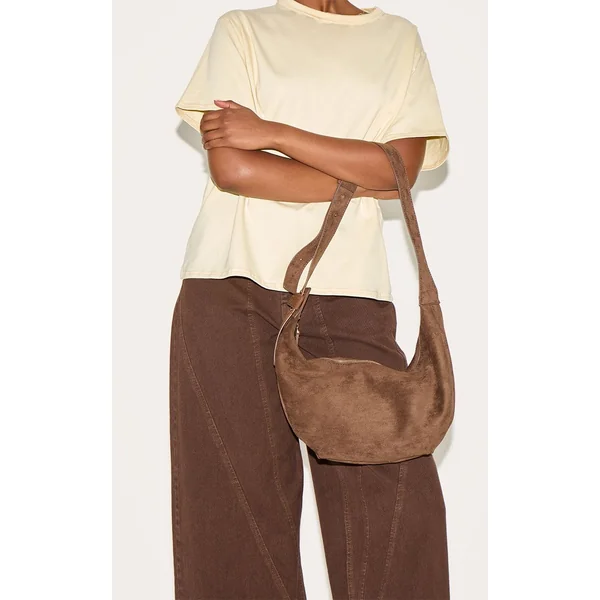Chocolat Sac Besace Croissant Slouchy En Synthétique