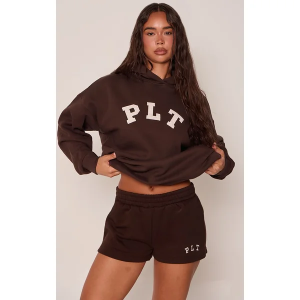 Chocolat Short Molleton À Logo PLT