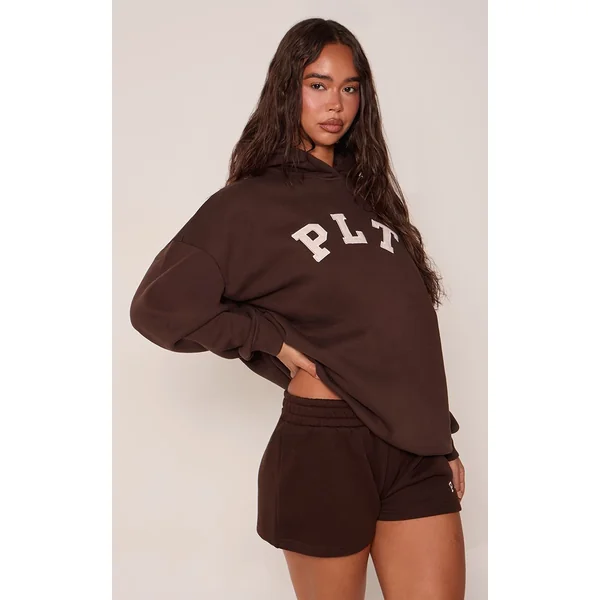 Chocolat Short Molleton À Logo PLT