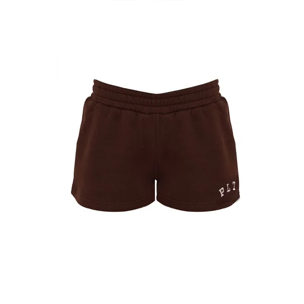 Chocolat Short Molleton À Logo PLT
