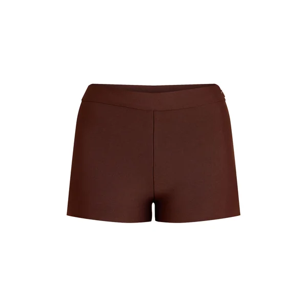 Chocolat Short Taille Mi-haute Ajusté Style Bandage