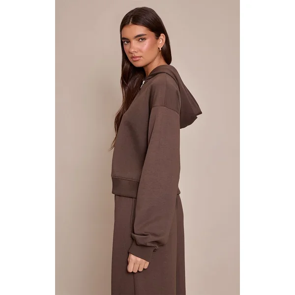 Chocolat Sweat À Casynthétiqueche Court Zippé En Interlock