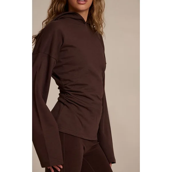 Chocolat Sweat À Casynthétiqueche En Molleton Avec Taille Cintrée