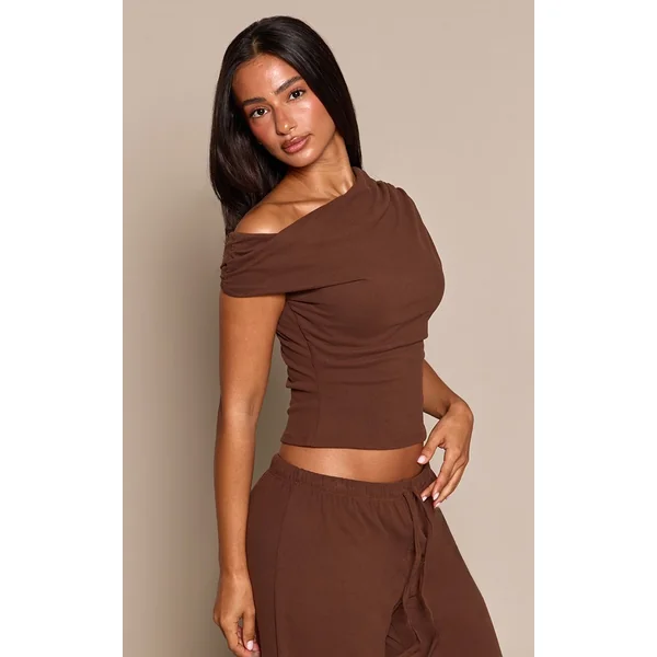 Chocolat Top Asymétrique Ultra Doux Petite Taille