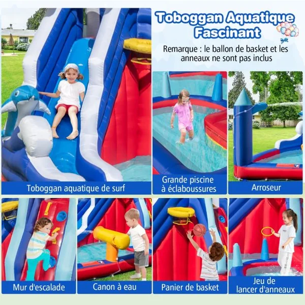 Château Gonflable Aquatique pour Enfants (sans Souffleur) Multicolore