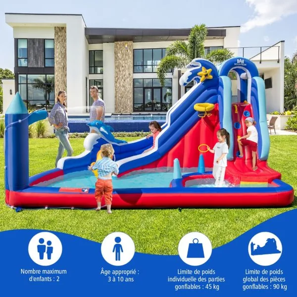 Château Gonflable Aquatique pour Enfants (sans Souffleur) Multicolore