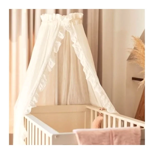 Ciel de lit 155 cm fronces blanc