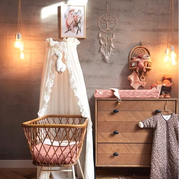 Ciel de lit 155 cm fronces blanc
