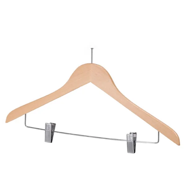 CINTRES ANTI VOL AVEC PINCES 44,5x1,2x24,5 CM NATUREL BOIS (48 UNITÉ) - Garcia de Pou
