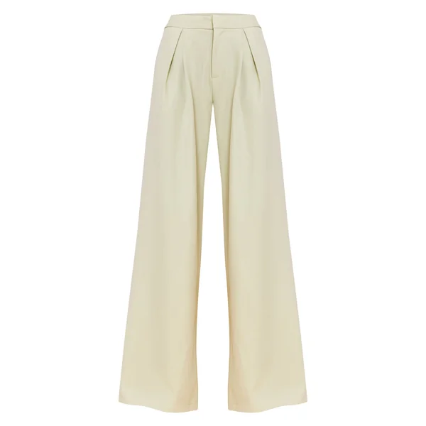 Citron Vert Pâle Pantalon Large Tailleur Tissé