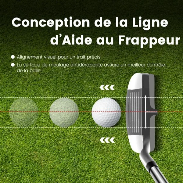Club de Golf Chipper Droitier pour Hommes et Femmes Coin de Pincement (Loft) à 36° Inclinaison (Lie) 72° pour Chipping Sur Jeu Court/Terrain de Golf Argent