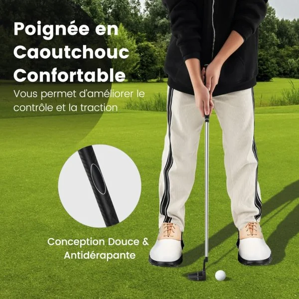 Club de Golf Putter de 89 Cm Droitier Putter avec Lignes D'alignement avec Couvre-Golf Coin de Pincement (Loft) à 3° Inclinaison (Lie) 72° Noir