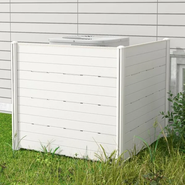 Clôtures de Jardin 120x115CM avec 5 Piquets de Sol Clôture de Confidentialité Extérieur pour Poubelle ou Équipement de Piscine Marron