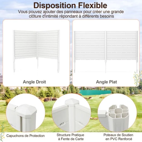 Clôtures de Jardin 120x115CM avec 5 Piquets de Sol Clôture de Confidentialité Extérieur pour Poubelle ou Équipement de Piscine Marron