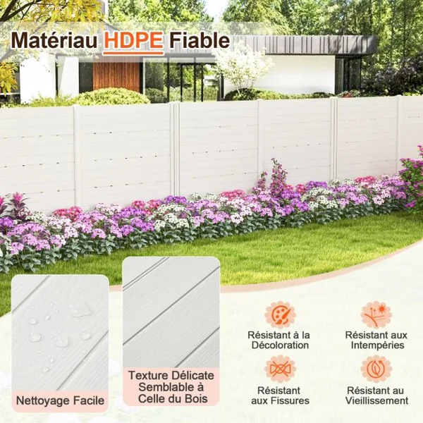 Clôtures de Jardin 120x115CM avec 5 Piquets de Sol Clôture de Confidentialité Extérieur pour Poubelle ou Équipement de Piscine Marron
