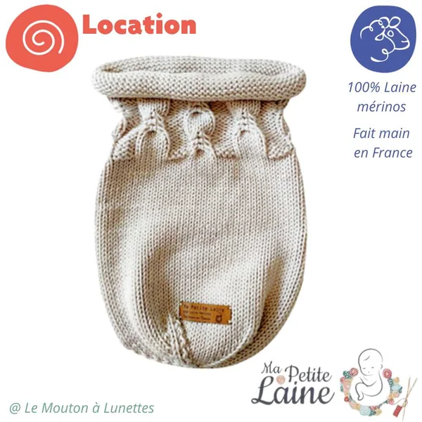 Cocon de naissance en laine mérinos Ma Petite Laine - LOCATION
