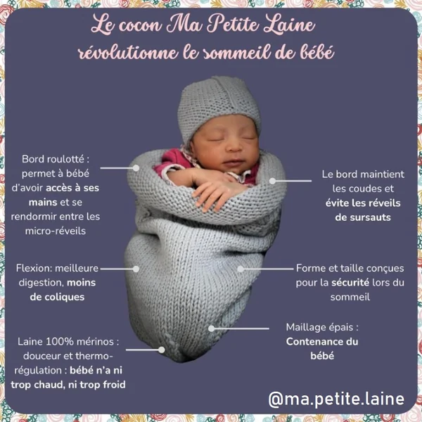 Cocon de naissance en laine mérinos Ma Petite Laine - LOCATION
